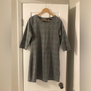 Checked Three Quarter Sleeve Dress